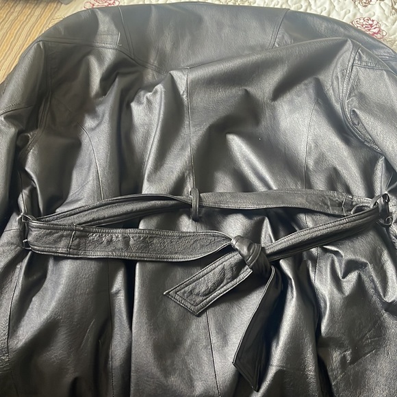 1 XL Loco Signature Black Leather Winter Trenchcoat - Picture 8 of 8